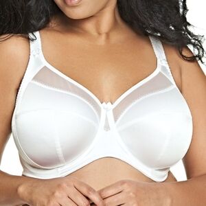 NEW / NWT Goddess White Satin Keira Bra 36J / 80J